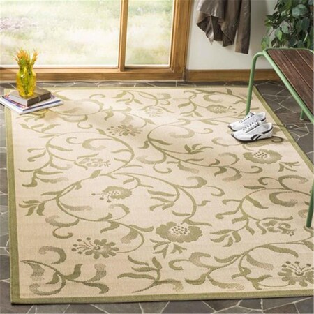 Safavieh 6 ft.-7 in. x 9 ft.-6 in. Martha Stewart Power Loomed Medium Rectangle Area Rug Cream & Green MSR4251-14-6